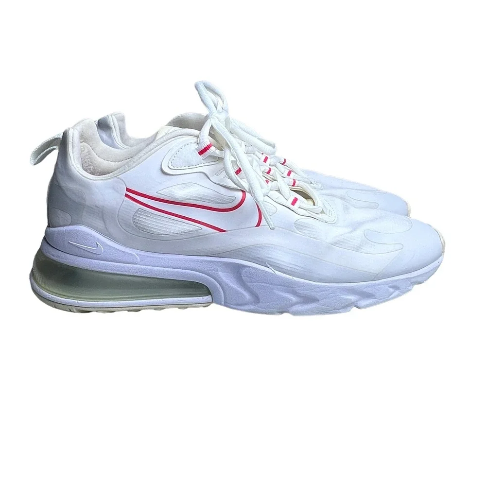 Nike Air Max 270 React White Flash Crimson Women's Size 9 Sneakers